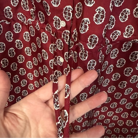 NWT Joie Noleen Jumpsuit in Rhubarb 100% silk button chest pockets - Picture 9 of 15